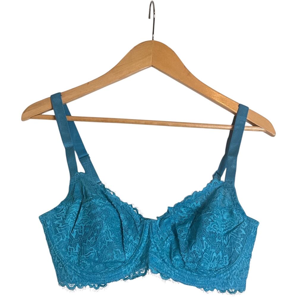 HSIA Sunflower Lace Minimizer Bra 34DD Teal Full Coverage Underwire NWT - Picture 2 of 6